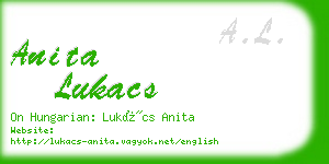 anita lukacs business card